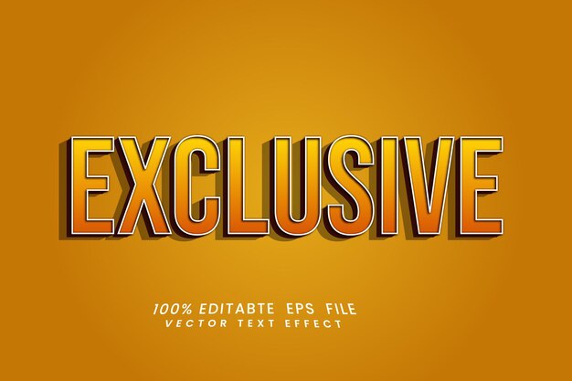 Efecto de texto 3D exclusivo de vector totalmente editable