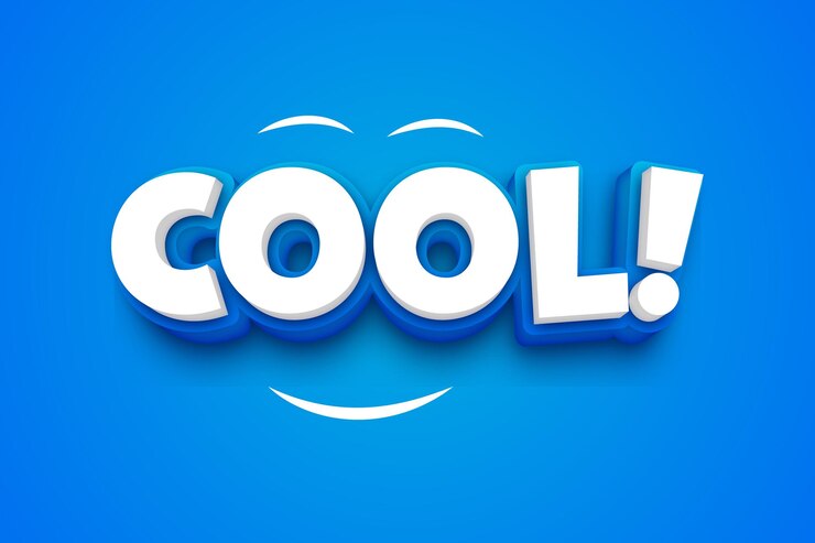 Vector efecto de texto 3d fresco azul y blanco con un fondo azul