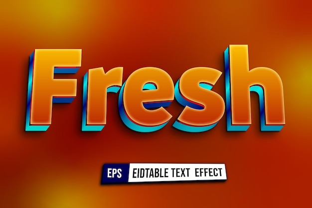 Efecto de texto 3D fresco totalmente editable