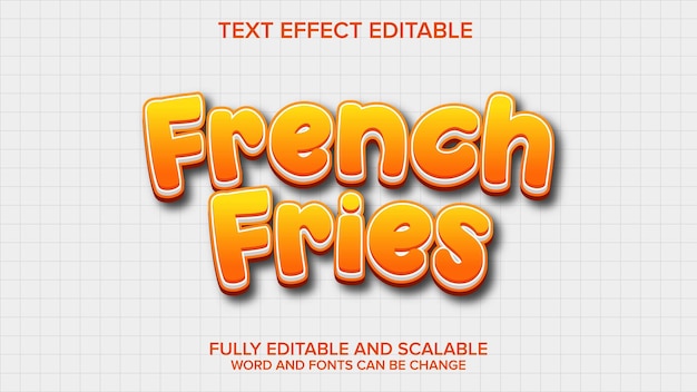 Efecto de texto 3D fritas vectorial editable