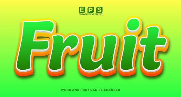 Efecto de texto 3D de Fruit