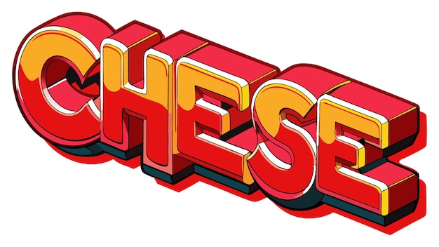 El efecto de texto 3D de la fuente de queso