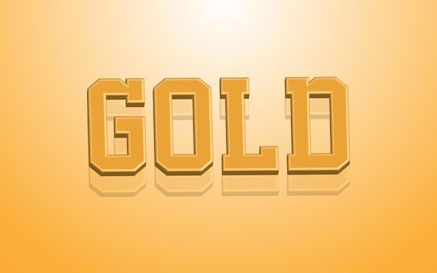 Vector efecto de texto 3d gold