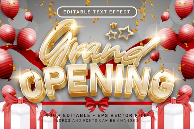 efecto de texto 3d de gran apertura y efecto de texto editable con cinta e ilustración de luz