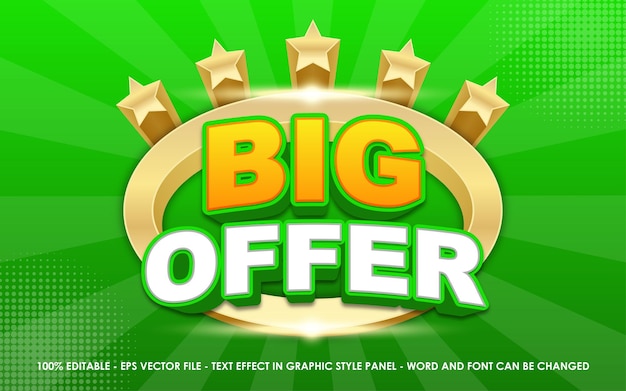 Efecto de texto 3D de gran oferta editable