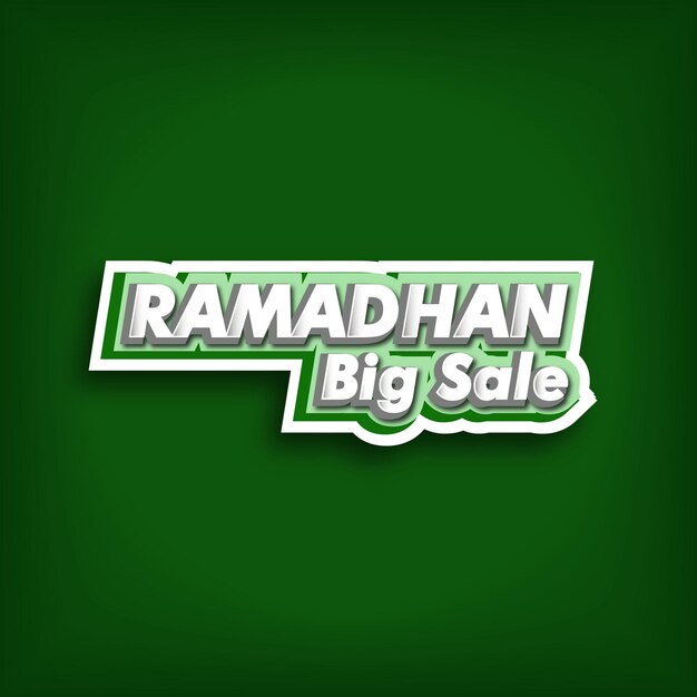 Efecto de texto 3D de gran venta de Ramadán