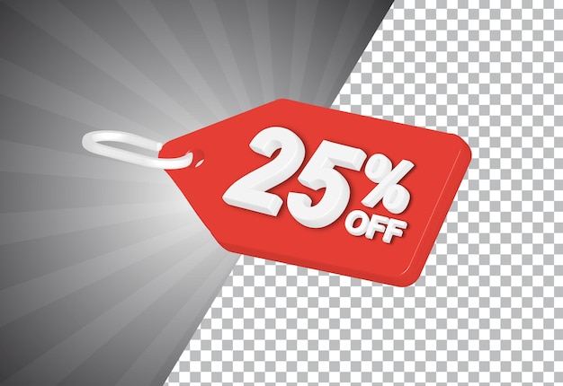 Efecto de texto 3D del icono de venta de descuento porcentual vectorial