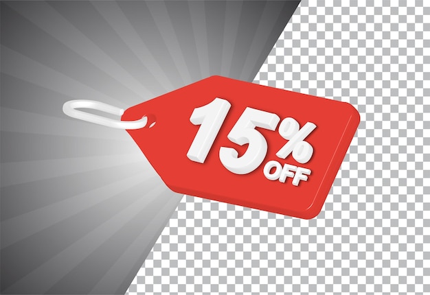 Efecto de texto 3D del icono de venta de descuento porcentual vectorial