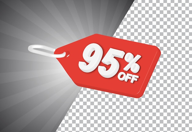 Efecto de texto 3D del icono de venta de descuento porcentual vectorial