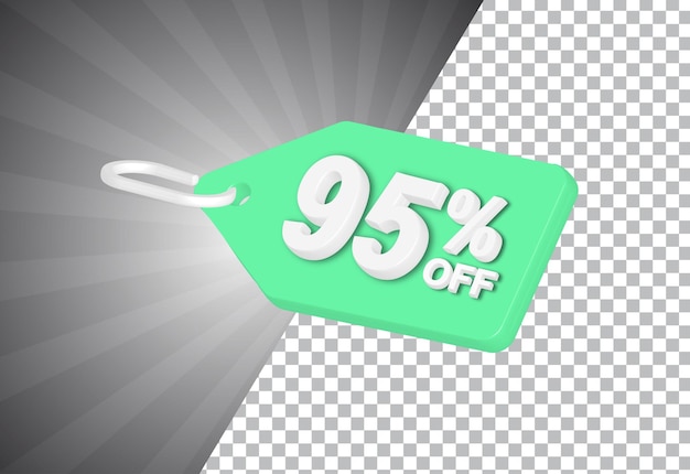 Efecto de texto 3D del icono de venta de descuento porcentual vectorial