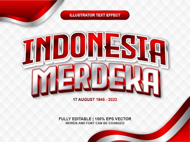 Efecto de texto 3D Indonesia Merdeka