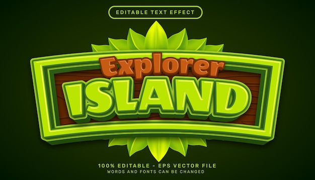 efecto de texto 3d isla explorador y efecto de texto editable
