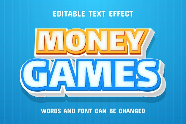 Efecto de texto 3d de juego de dinero