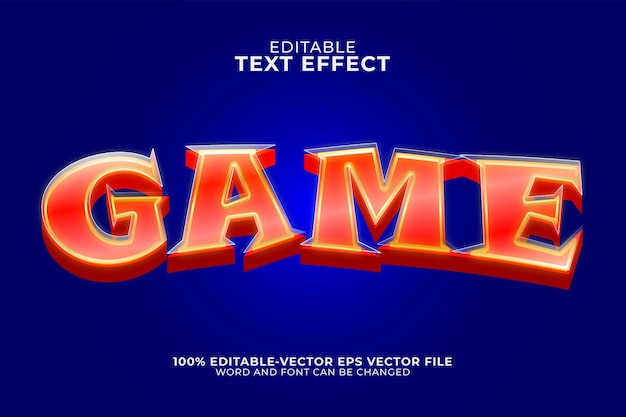 Efecto de texto 3d del juego