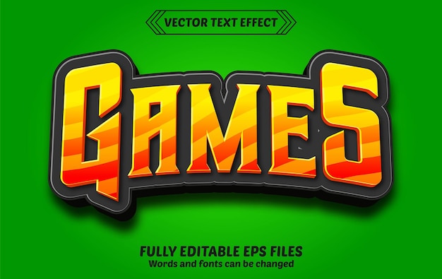 Vector efecto de texto 3d de juegos vectoriales