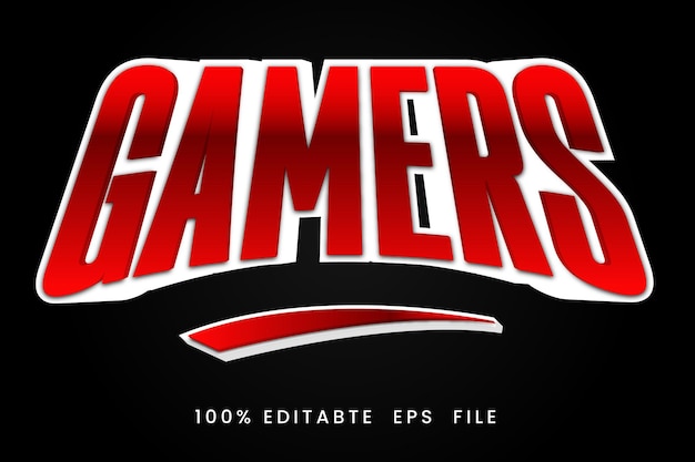 Efecto de texto 3D de los jugadores vectoriales totalmente editable