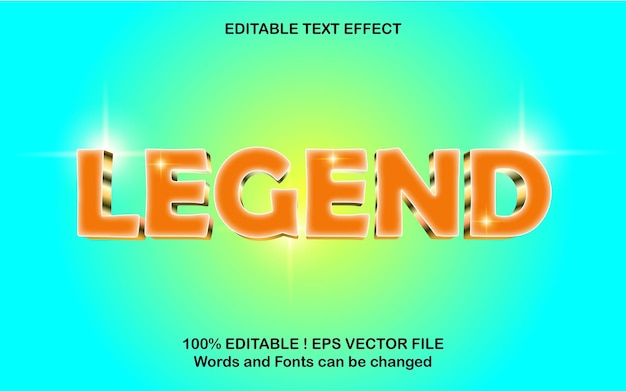 Efecto de texto 3d de leyenda EPS