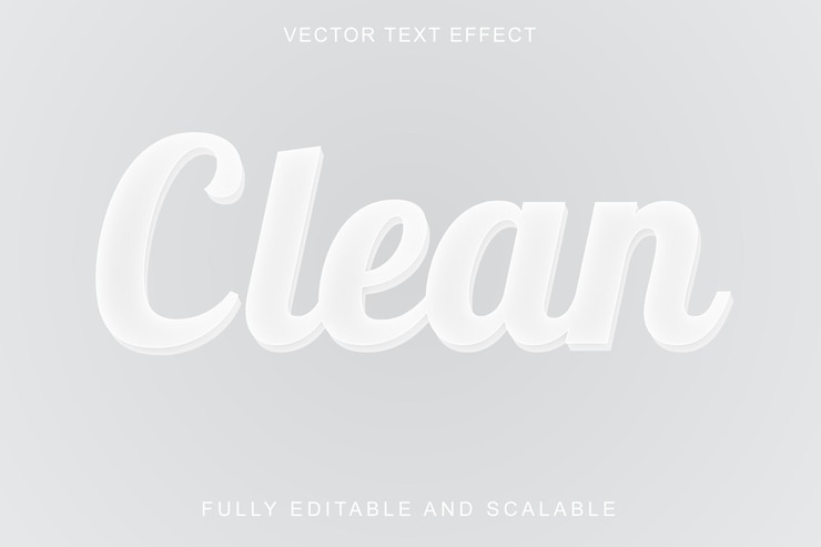 Vector efecto de texto 3d limpio