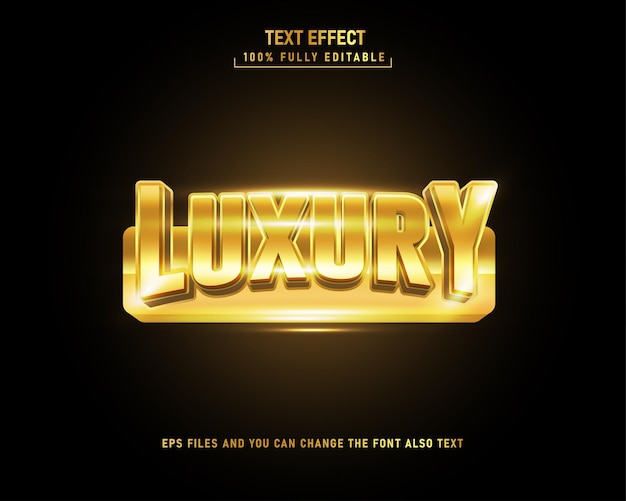 Efecto de texto 3D de lujo dorado editable