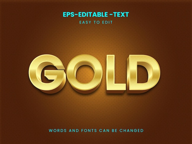 Efecto de texto 3D de lujo dorado.