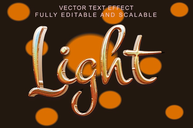 Vector efecto de texto 3d de luz