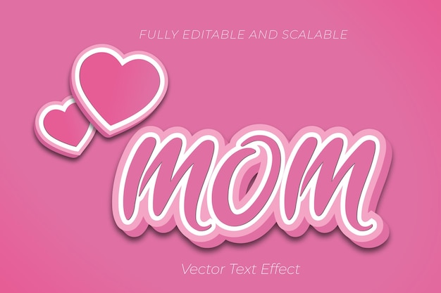 Vector efecto de texto 3d de mamá