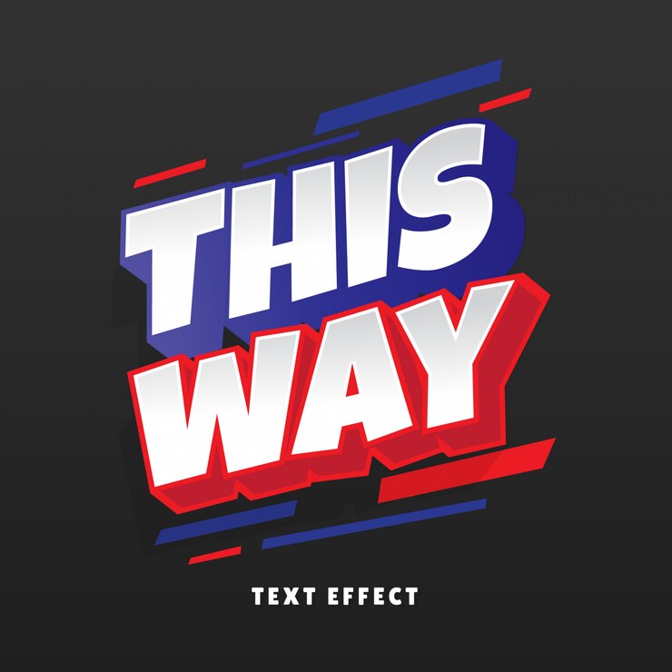 Efecto de texto 3D de esta manera