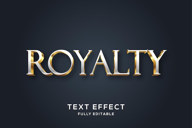 efecto de texto 3d metálico plateado y dorado