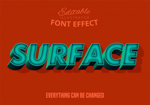 Efecto de texto 3d moderno, fuente editable