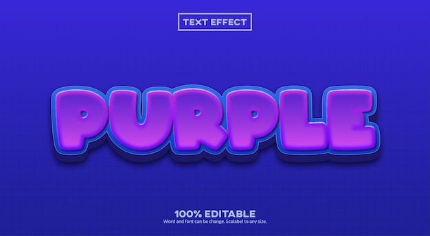 Efecto de texto 3d morado