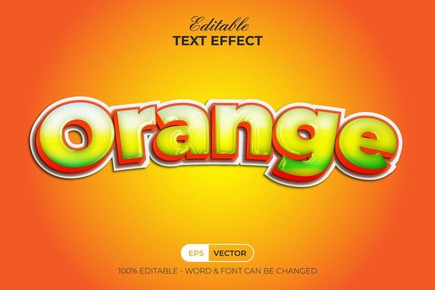 Efecto de texto 3D naranja