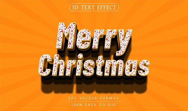 Efecto de texto 3d de Navidad editable