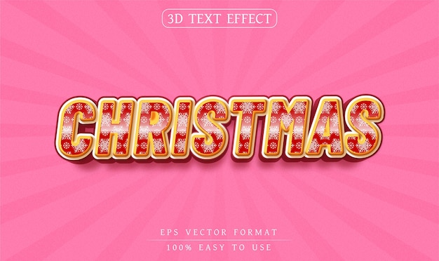 Efecto de texto 3d de Navidad editable