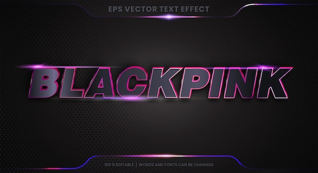 Efecto de texto en 3d negro rosa palabras estilos de fuente tema editable metal degradado color rosa concepto