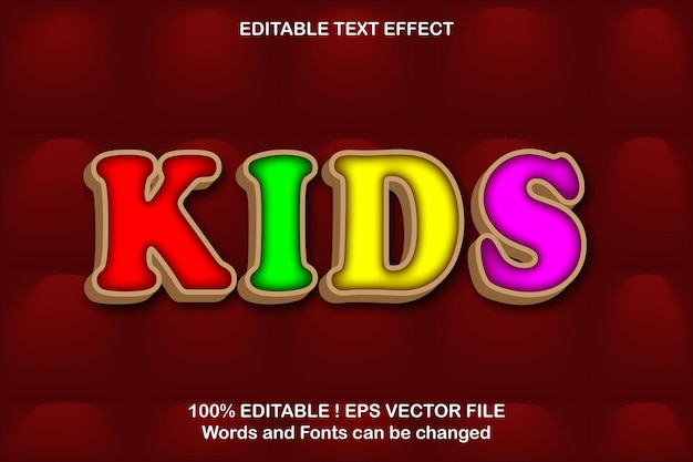 Efecto de texto 3d para niños EPS