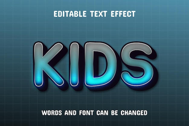 Efecto de texto 3d para niños