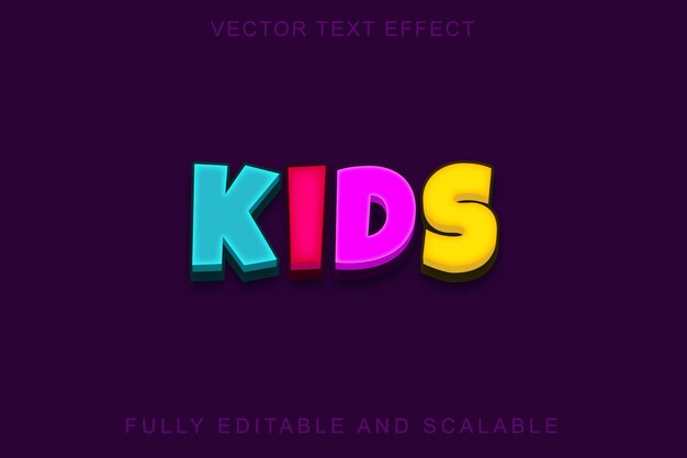 Efecto de texto 3D para niños