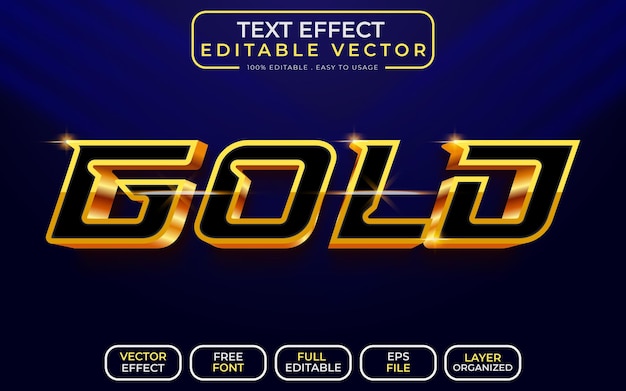 Efecto de texto 3D de oro archivo vectorial EPS