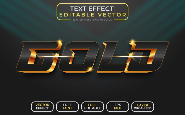 Efecto de texto 3D de oro archivo vectorial EPS