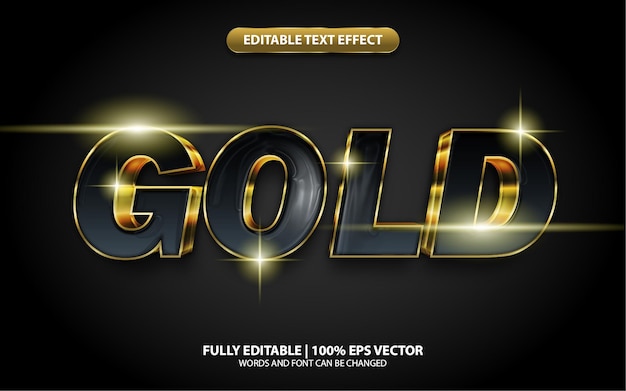 Efecto de texto 3d oro