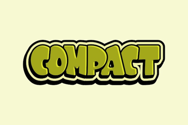 Efecto de texto 3D con la palabra compacto