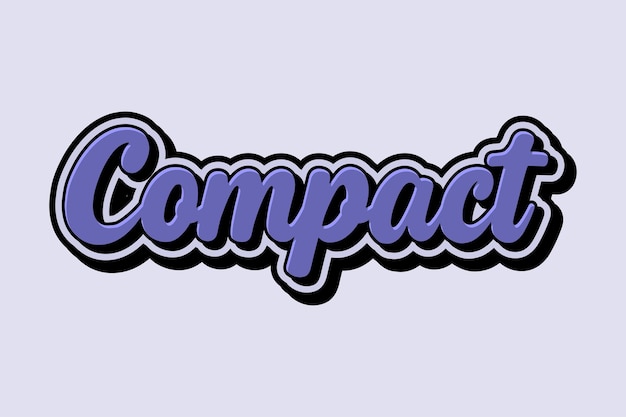 Efecto de texto 3D con la palabra compacto