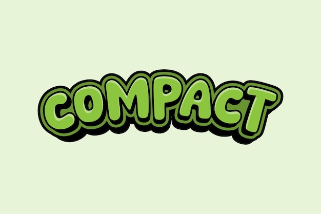 Efecto de texto 3D con la palabra compacto