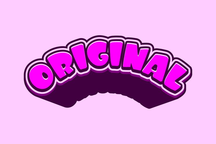 Vector efecto de texto 3d con la palabra original