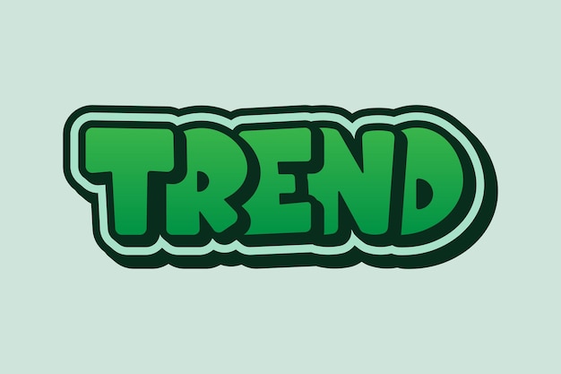 Efecto de texto 3D con la palabra tendencia