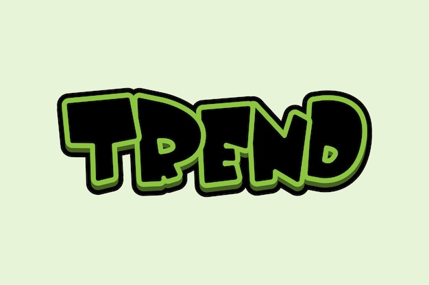 Efecto de texto 3D con la palabra tendencia