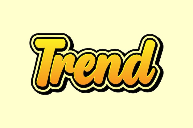 Efecto de texto 3D con la palabra tendencia