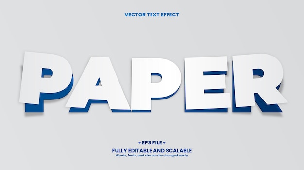 Vector efecto de texto 3d de papel