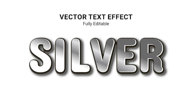 Efecto de texto 3D plateado editable