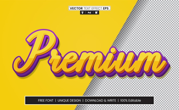 Efecto de texto 3d premium totalmente editable